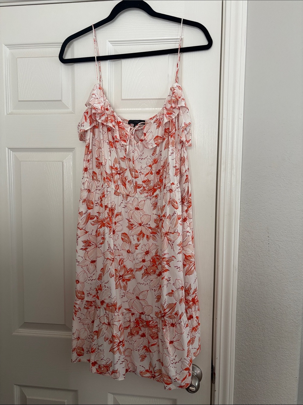 JCrew Floral Spaghetti-Strap Slip Dress in Coral Floral